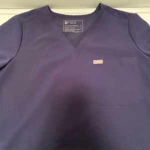 Navy Blue Figs Scrub Top